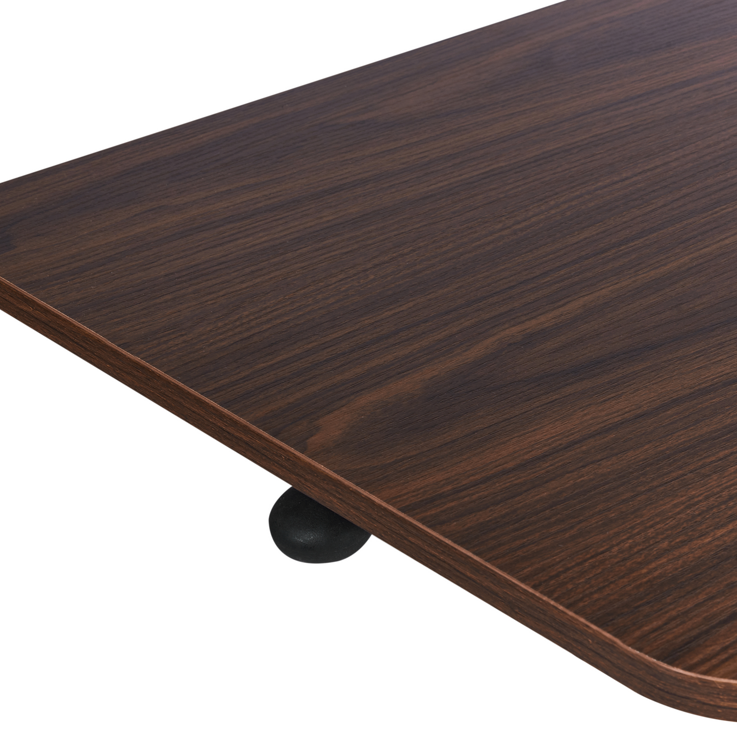 Manually Adjustable Mobile Laptop Desk 65 x 48cm Dark Brown Steel Frame Wheeled Sit Stand Office