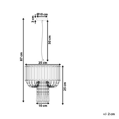 Pendant Lamp Transparent Glass 83cm Chandelier Gloss Finish
