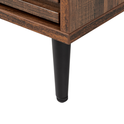 NovaHome Chest of Drawers MDF Dark Brown 4 Drawers Iron Legs Modern