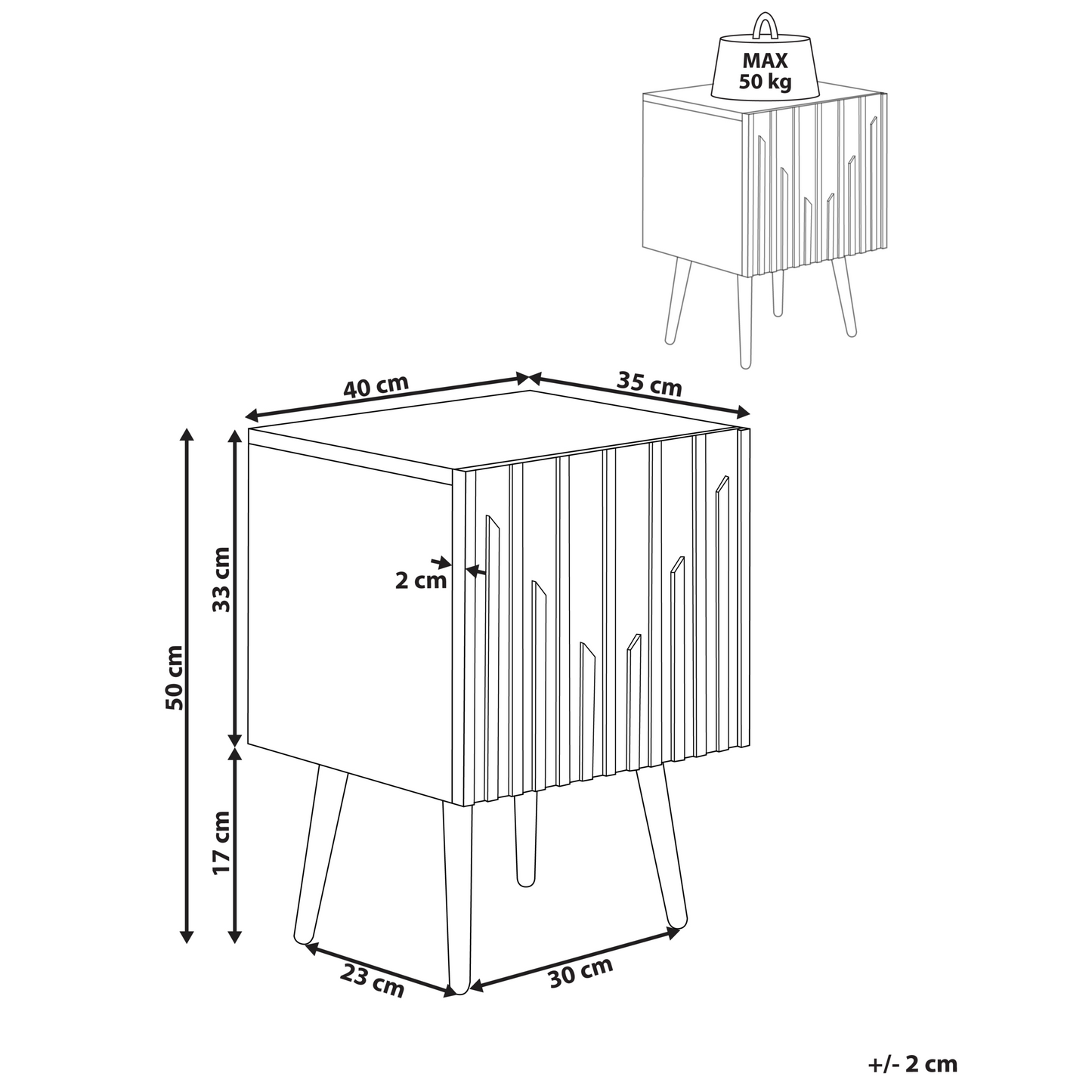 BrandName Modern Bedside Table With Solid Wood Door And Iron Legs