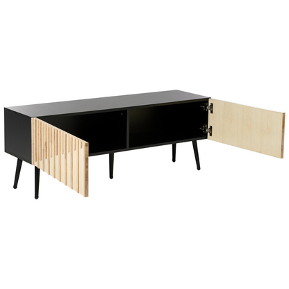 NovaFrame TV Stand Modern Light Brown MDF Frame Iron Legs