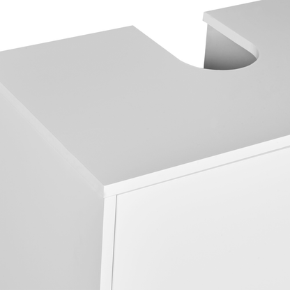 BrandName Washbasin Cabinet White And Light Wood With Bamboo Legs
