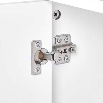 NovaCasa Wall Mounted Mirror Cabinet White And Light Wood Push-Open