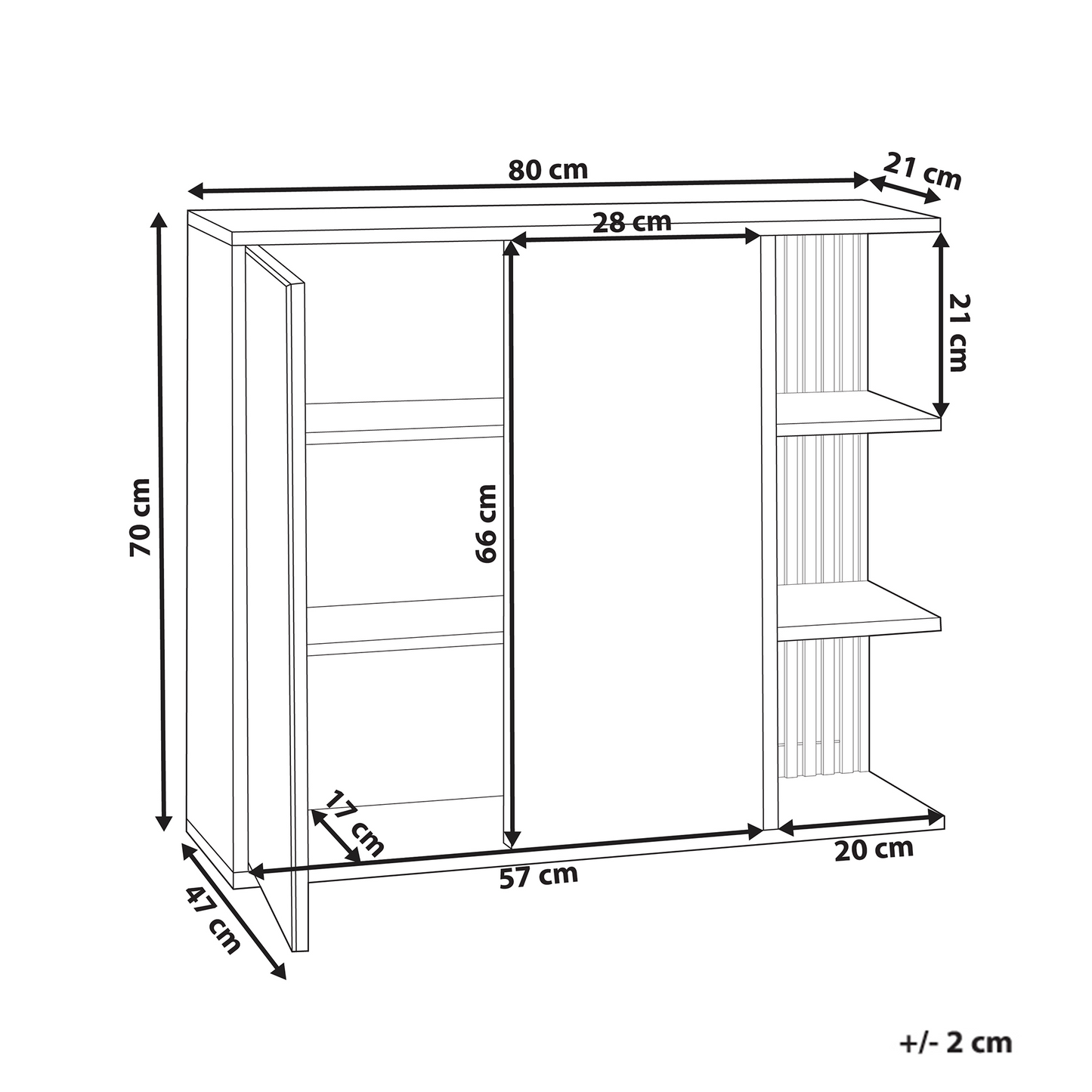 NovaCasa Wall Mounted Mirror Cabinet White And Light Wood Push-Open