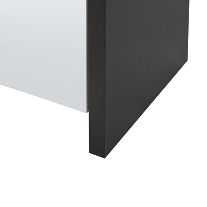 LuxHome Black Shoe Storage Cabinet With Mirror Fronts 3 Compartments