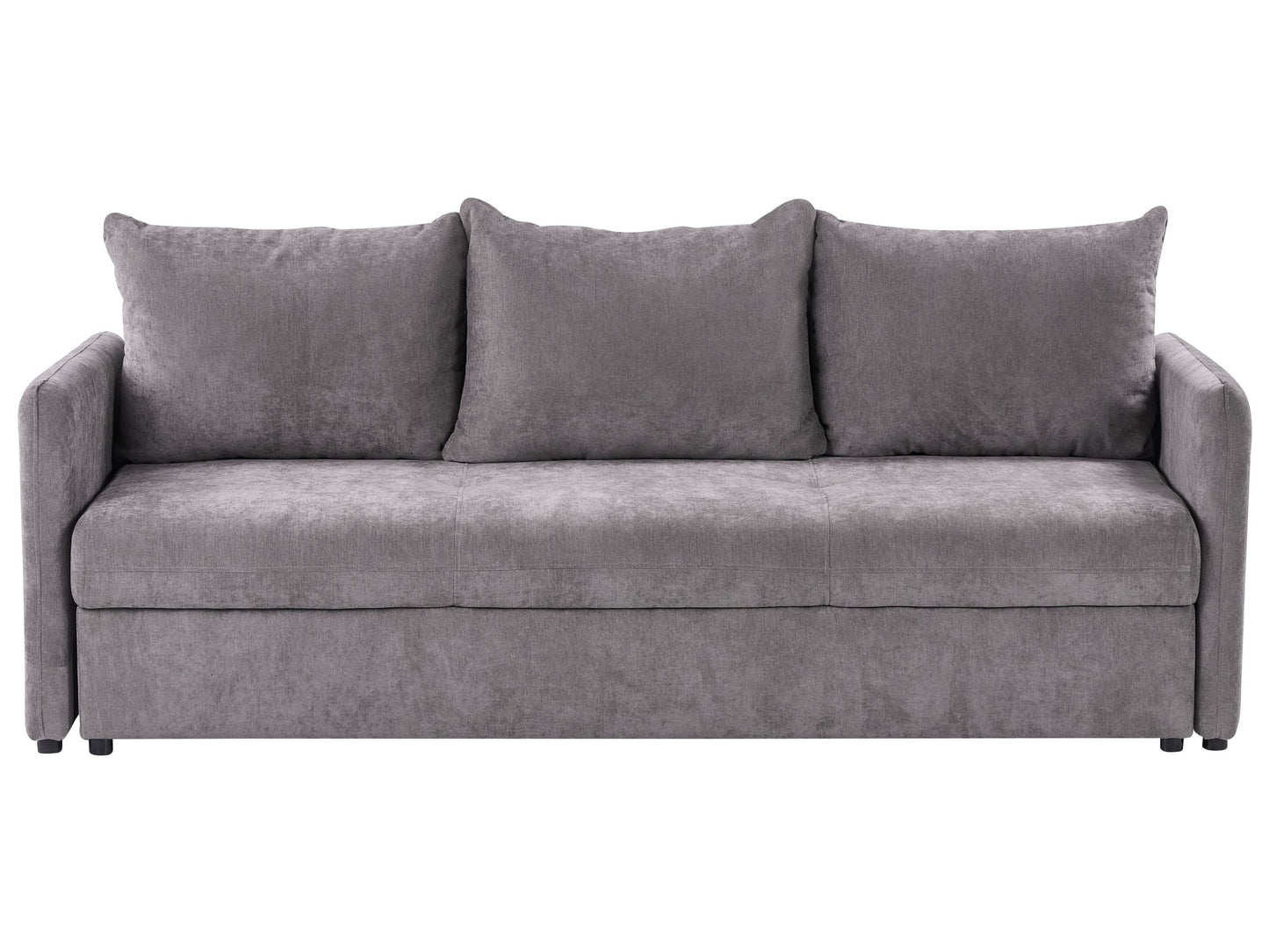 Sofa Bed Taupe Chenille 3 Seater Modern Upholstery Cushions Deluxe Comfort And Style