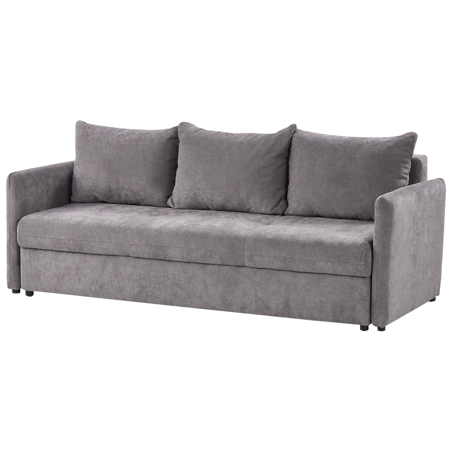 Sofa Bed Taupe Chenille 3 Seater Modern Upholstery Cushions Deluxe Comfort And Style