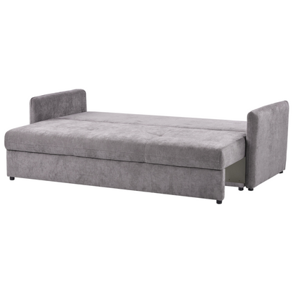 Sofa Bed Taupe Chenille 3 Seater Modern Upholstery Cushions Deluxe Comfort And Style