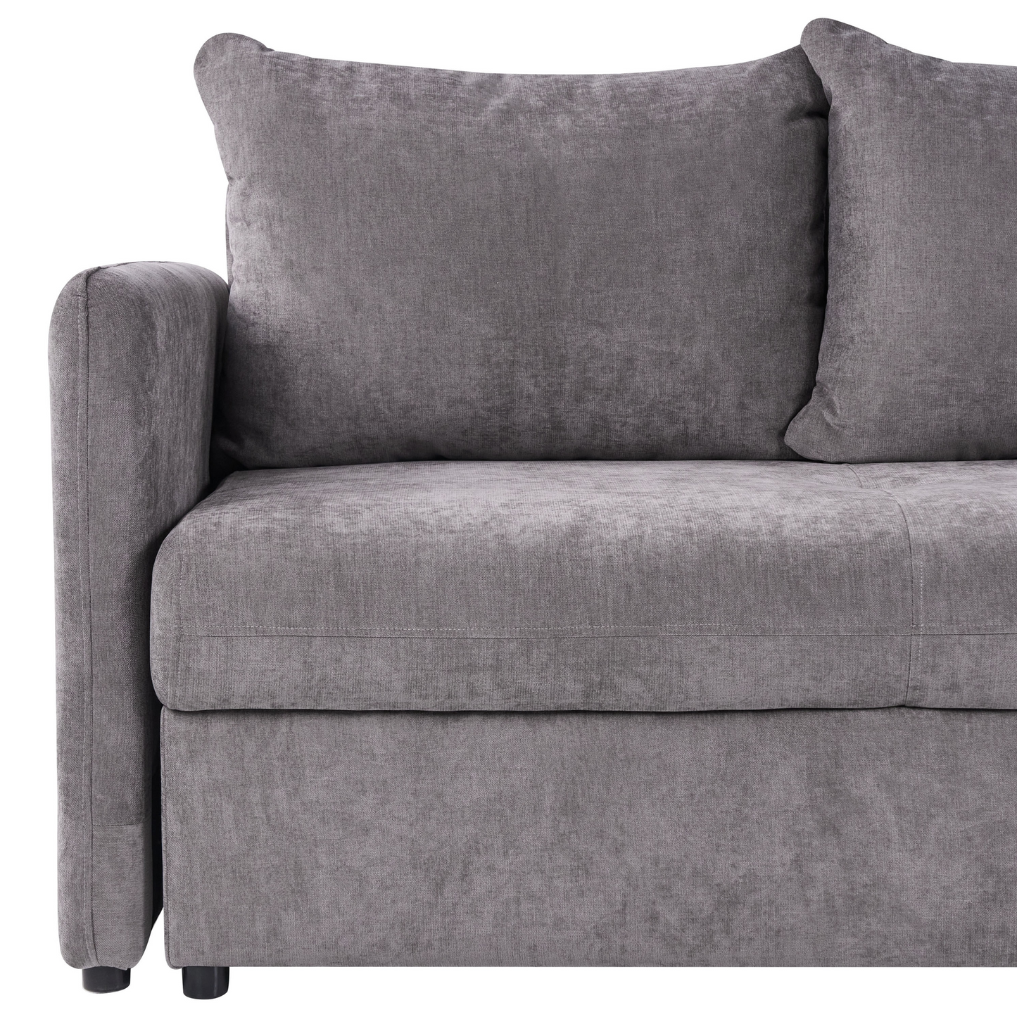 Sofa Bed Taupe Chenille 3 Seater Modern Upholstery Cushions Deluxe Comfort And Style