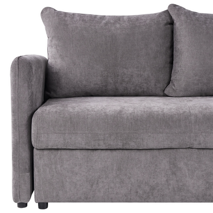 Sofa Bed Taupe Chenille 3 Seater Modern Upholstery Cushions Deluxe Comfort And Style