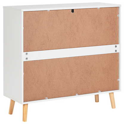 CloudNest 3-Drawer Chest White MDF Pine Wood Legs Cloud-Shaped Handles