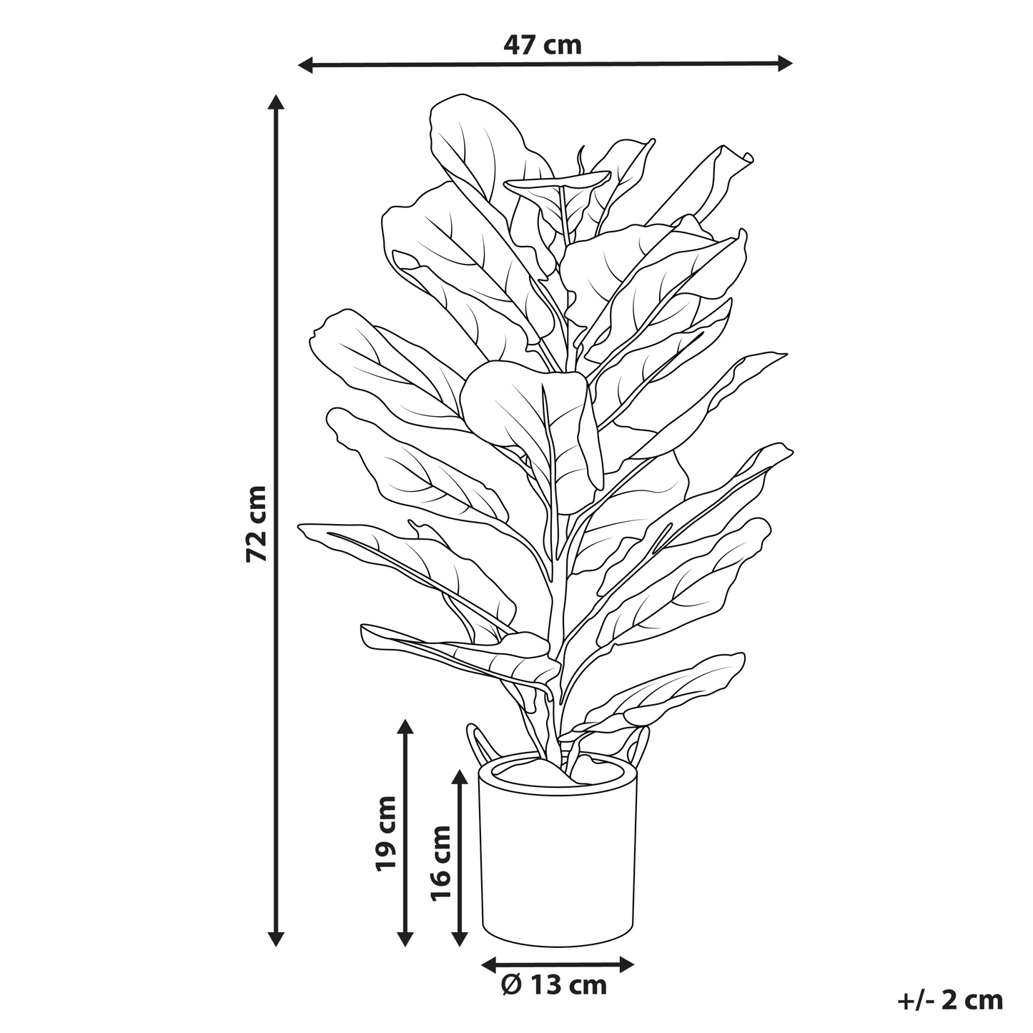 Fiddle Leaf Tree 72cm Green Potted Plant Realistic Leaves