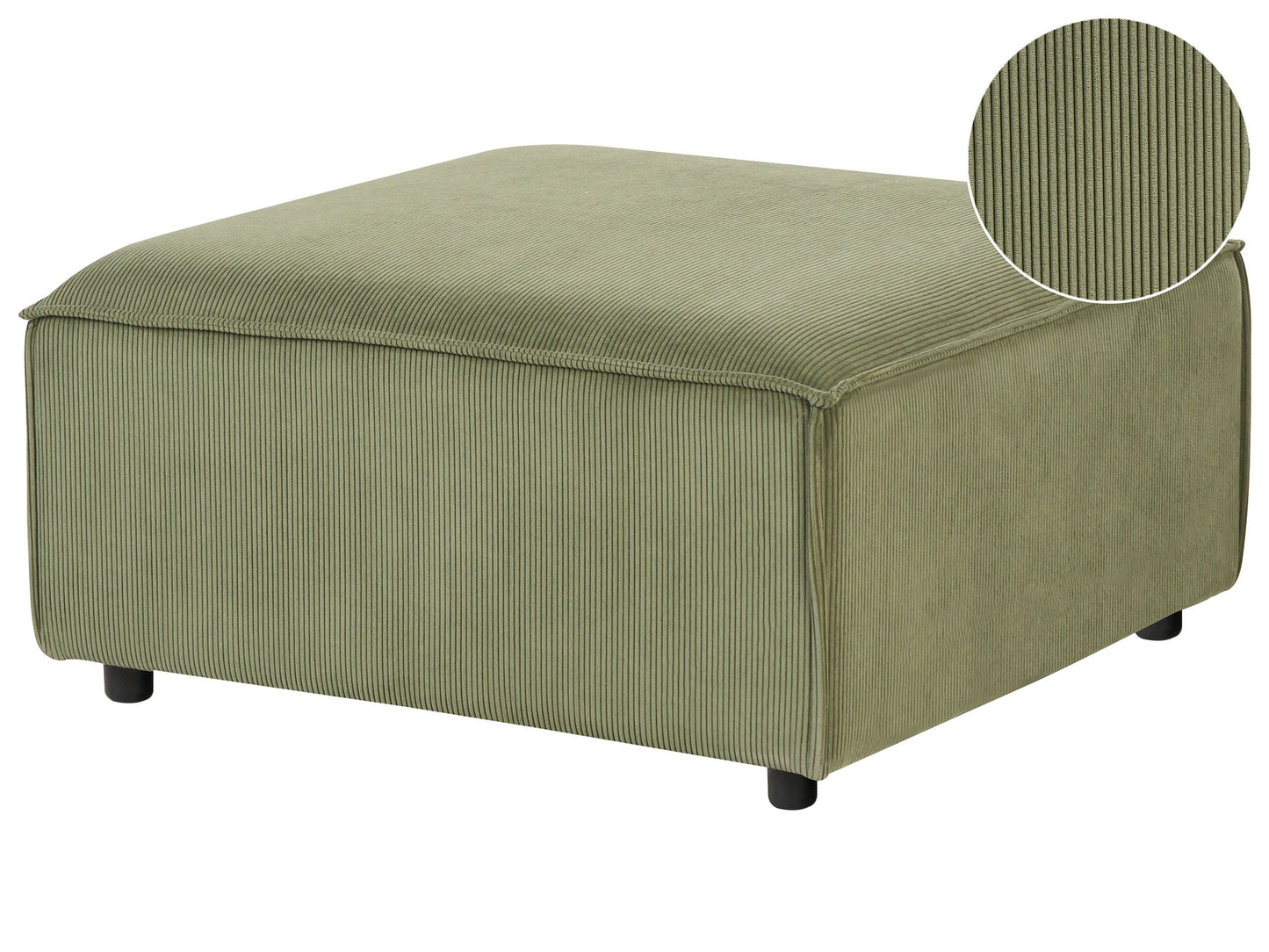 Element Green Cord Ottoman Modular Footstool With Black Legs