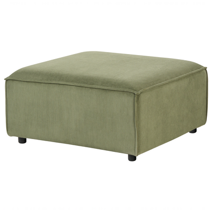 Element Green Cord Ottoman Modular Footstool With Black Legs