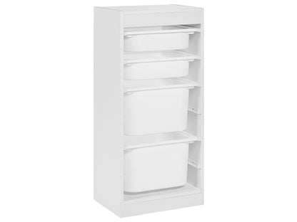 Kids Shelf With 4 Drawers White