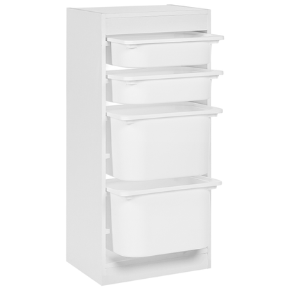Kids Shelf With 4 Drawers White
