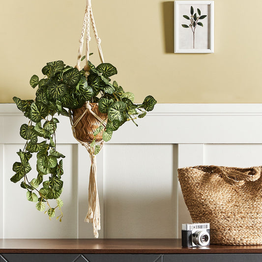 Charmi 37cm Green Black Artificial Hanging Plant Faux Decor