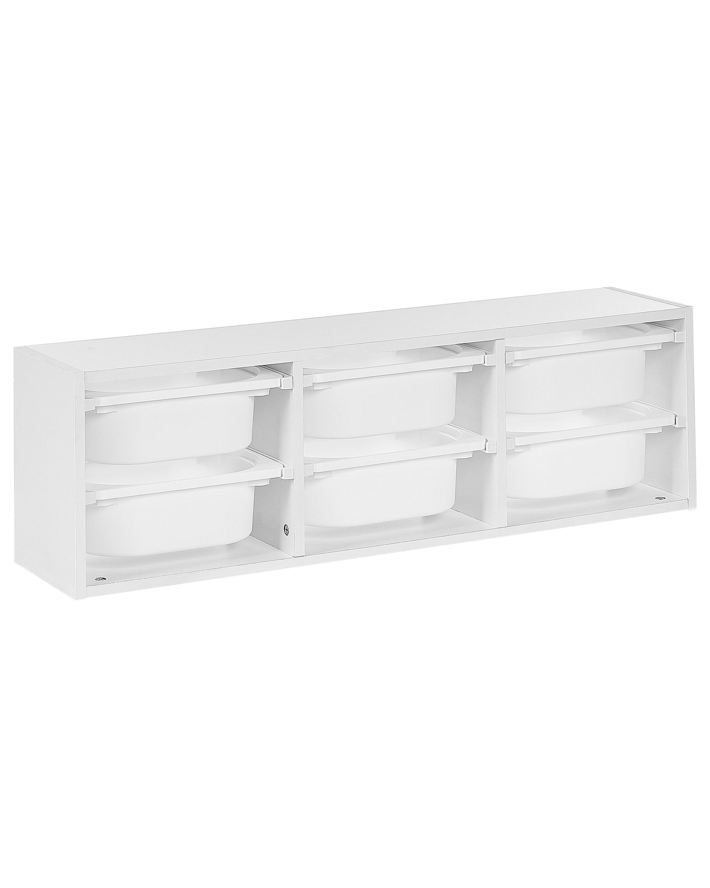 Wall Shelf With 6 Storage Boxes White