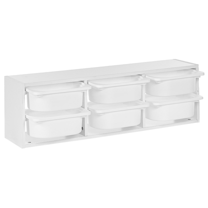 Wall Shelf With 6 Storage Boxes White