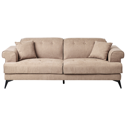 Modern Sofa Set 2 And 3 Seater Light Brown Fabric With Adjustable Headrests