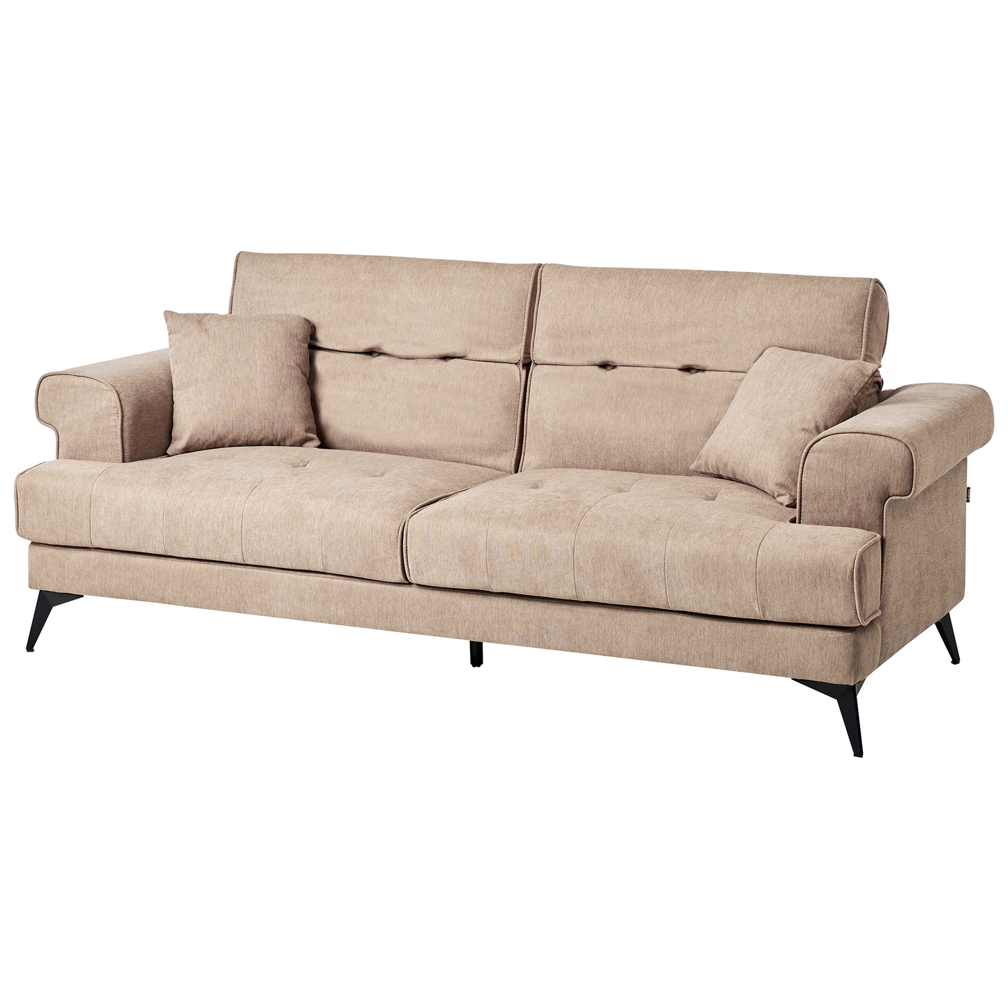 Modern Sofa Set 2 And 3 Seater Light Brown Fabric With Adjustable Headrests