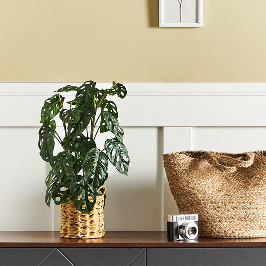 Monstera Artificial Potted Plant 53cm Green Black