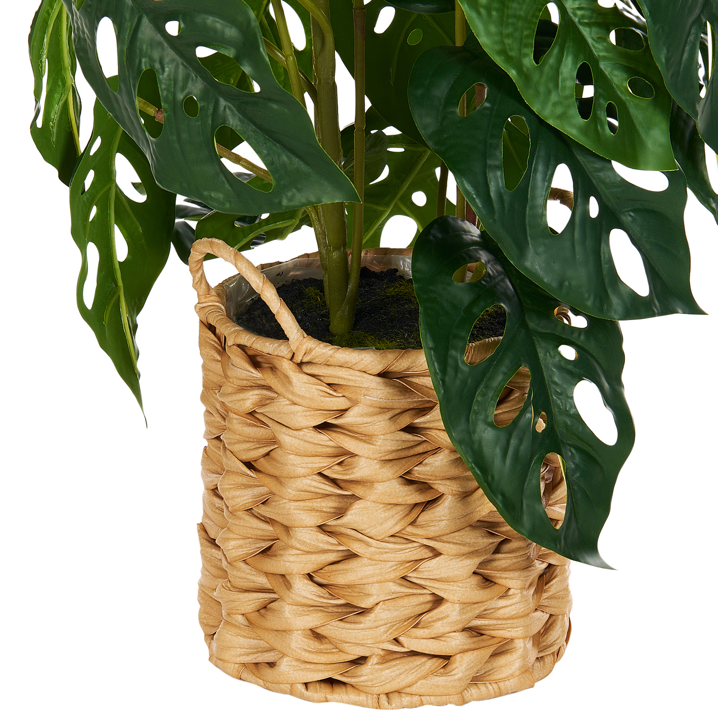 Monstera Artificial Potted Plant 53cm Green Black