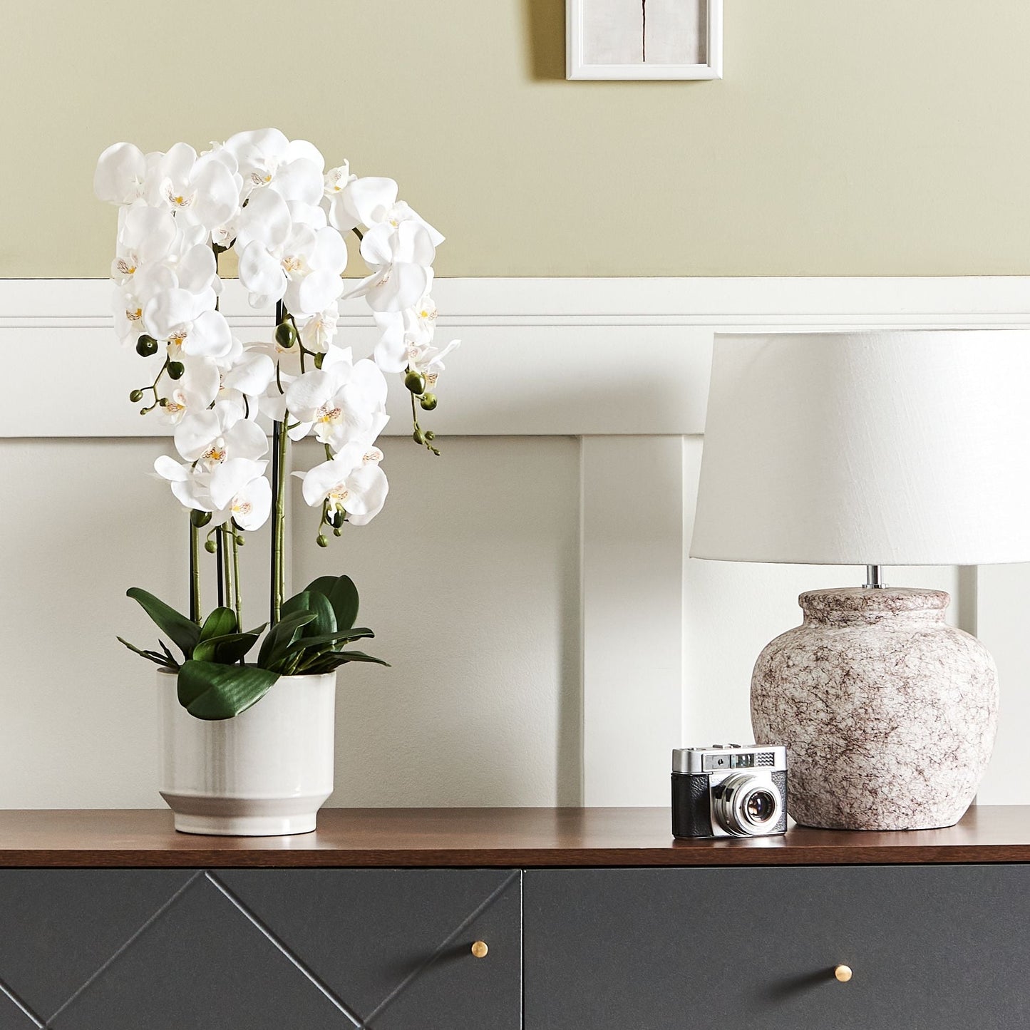 Orchidea Faux Orchid Plant 63cm White Green Decor