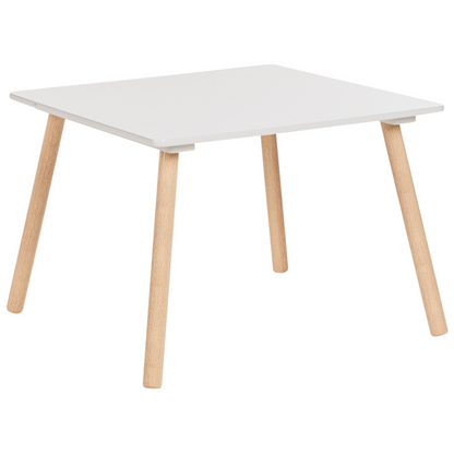 BrightNest Kids 2 Seater Table And Chairs Set White And Light Wood