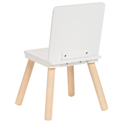 BrightNest Kids 2 Seater Table And Chairs Set White And Light Wood