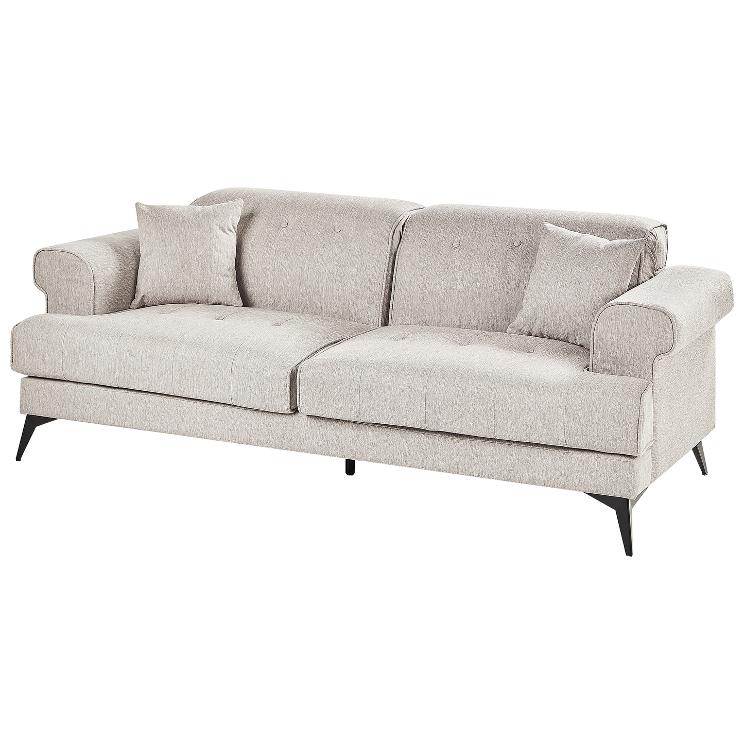 Sofa Set 2 and 3 Seater Taupe Fabric Upholstery with Adjustable Headrests Modern Living Room Furniture