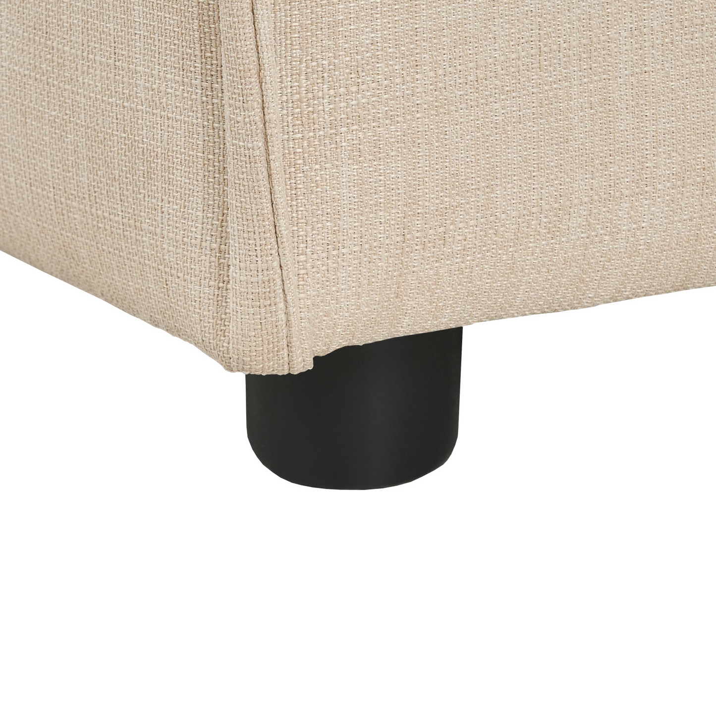 Element Beige Modular Square Ottoman Footstool With Black Legs