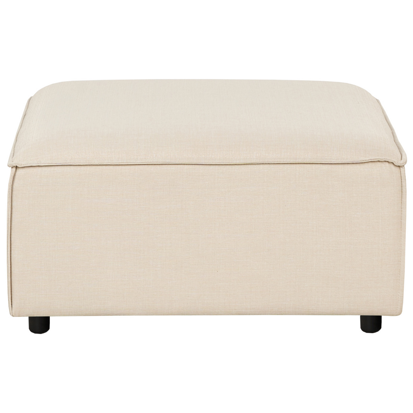 Element Beige Modular Square Ottoman Footstool With Black Legs