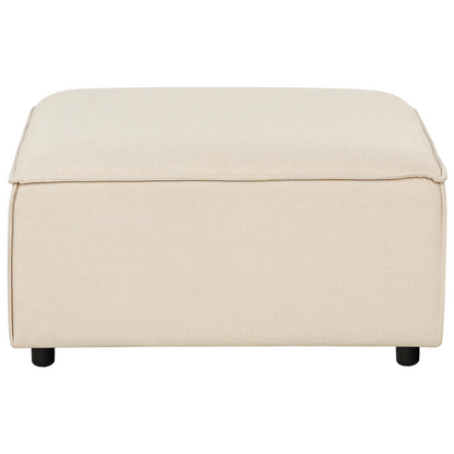Element Beige Modular Square Ottoman Footstool With Black Legs