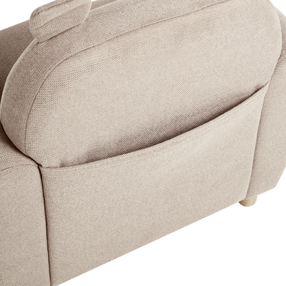 Little Hippo Kids Armchair Taupe Fabric Upholstery With Foam Cushioned Seat And Armrests Modern Design