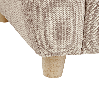 Little Hippo Kids Armchair Taupe Fabric Upholstery With Foam Cushioned Seat And Armrests Modern Design