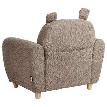 Kids Hippo Boucle Armchair Brown with Armrests