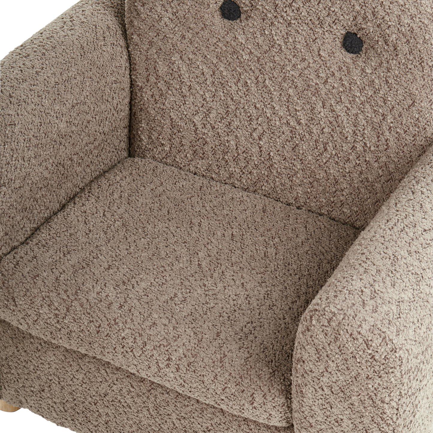 Kids Hippo Boucle Armchair Brown with Armrests