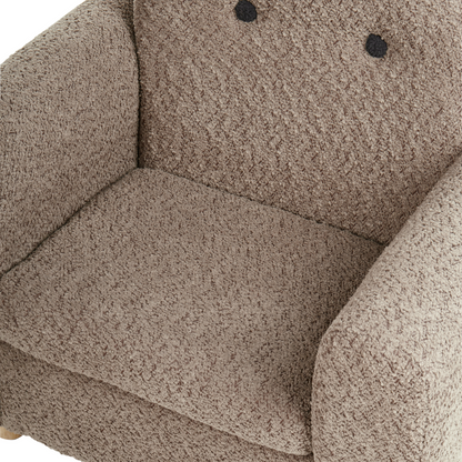 Kids Hippo Boucle Armchair Brown with Armrests