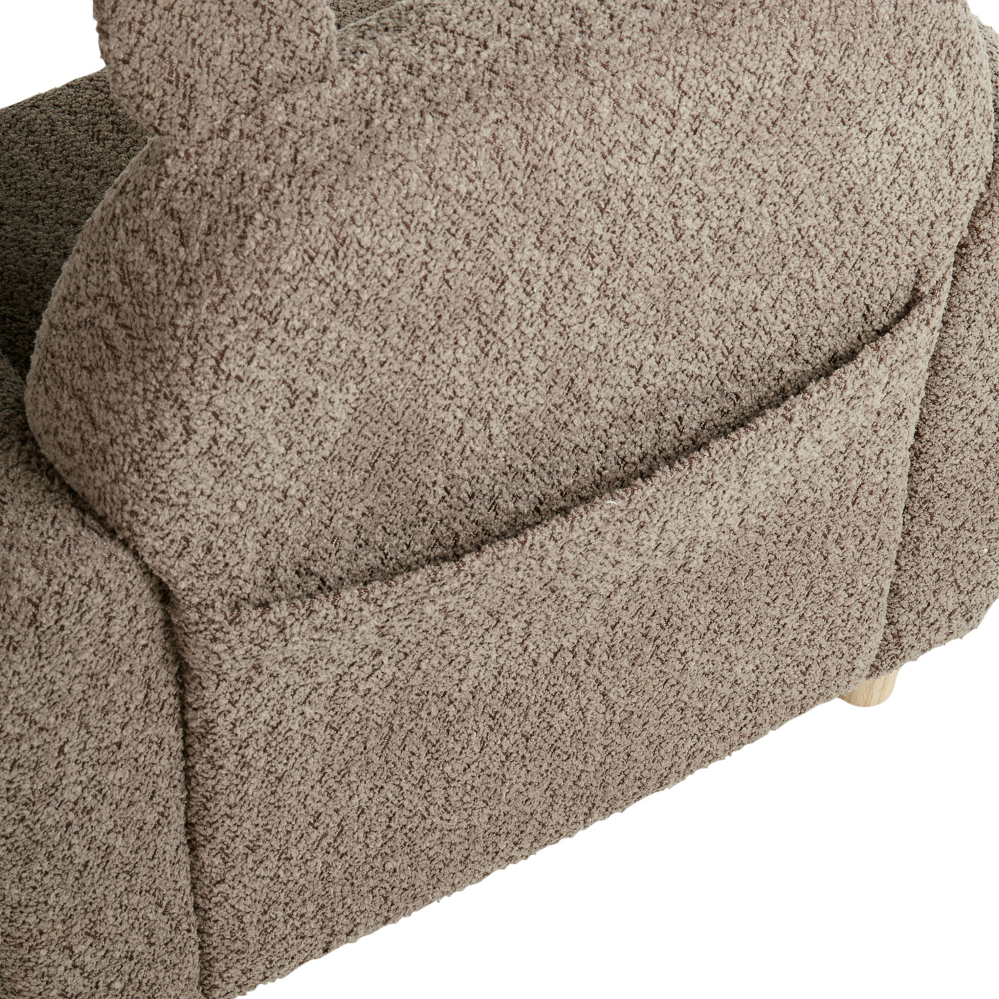 Kids Hippo Boucle Armchair Brown with Armrests