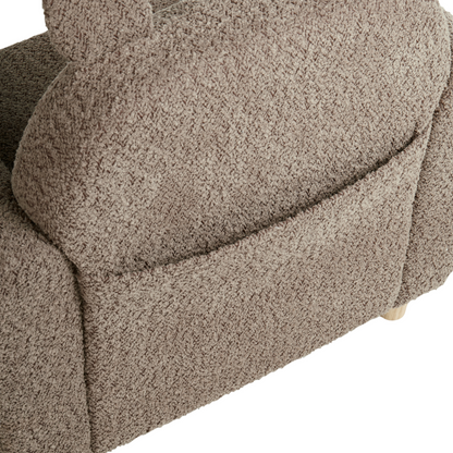Kids Hippo Boucle Armchair Brown with Armrests