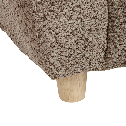 Kids Hippo Boucle Armchair Brown with Armrests