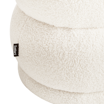 Home Off White Boucle Upholstered Bed Bench Stool With Plush Comfort And Versatile Footrest