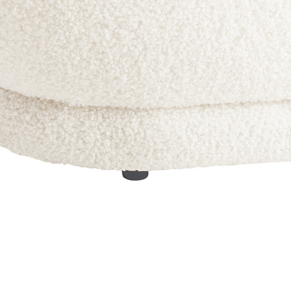 Home Off White Boucle Upholstered Bed Bench Stool With Plush Comfort And Versatile Footrest