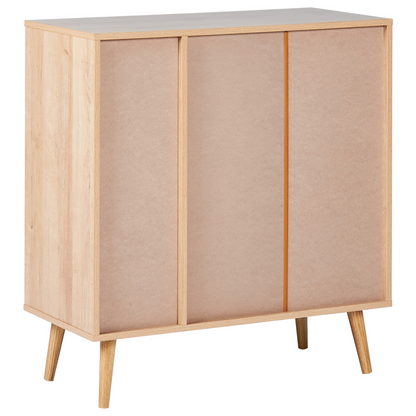 Sideboard Rattan Front 2 Doors Wine Rack Boho Style