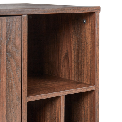 Home Sideboard Dark Engineered Wood 2 Door Wine Rack