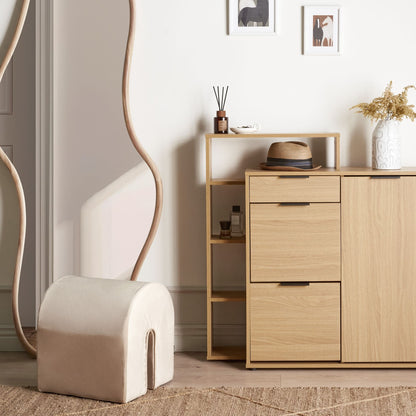 Shoe Storage Cabinet 3 Compartments With Drawer Hallway