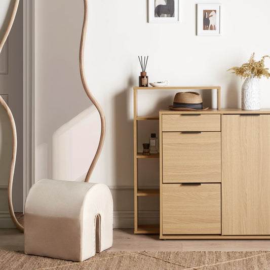 Shoe Storage Cabinet 3 Compartments With Drawer Hallway