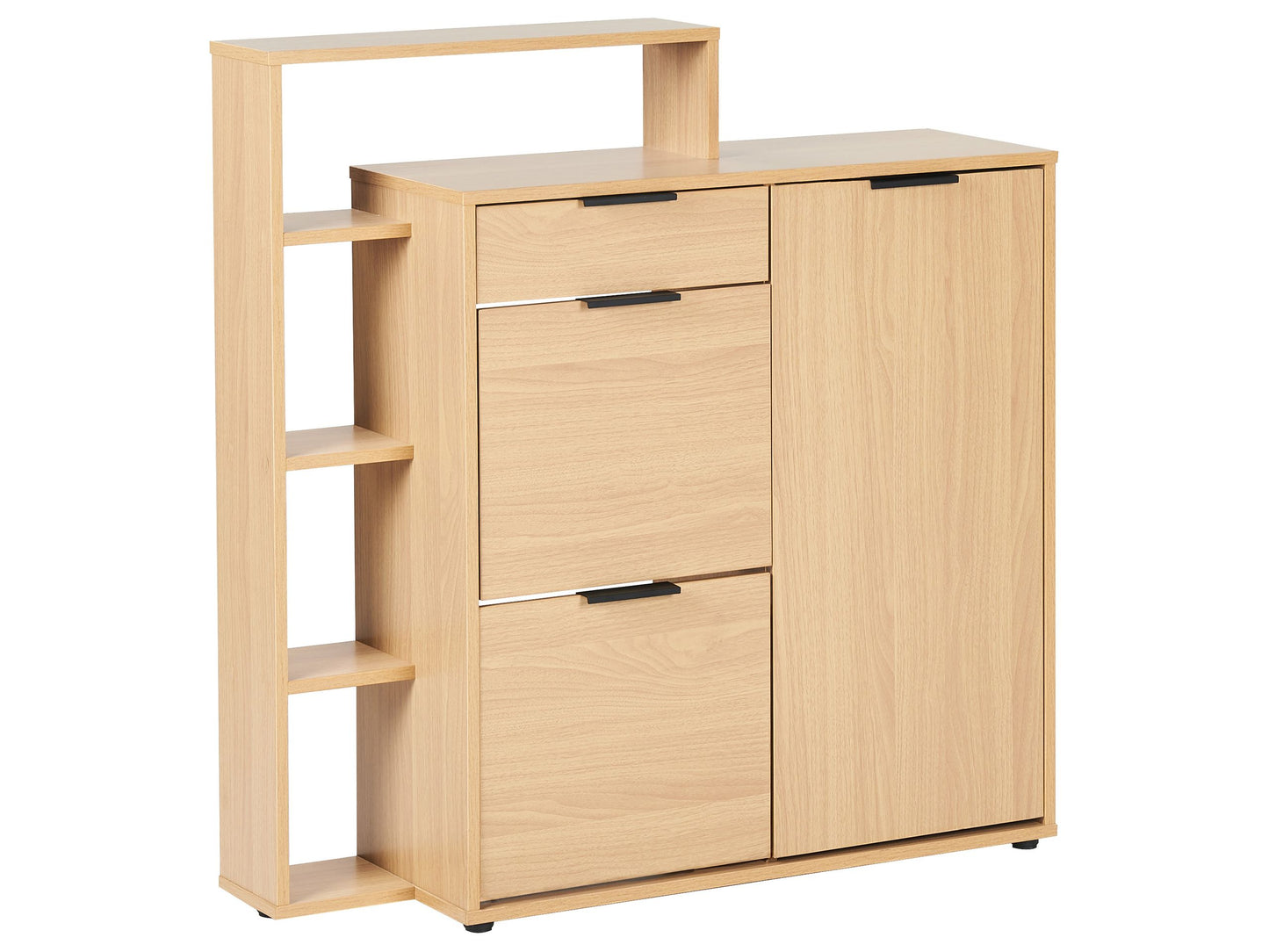Shoe Storage Cabinet 3 Compartments With Drawer Hallway