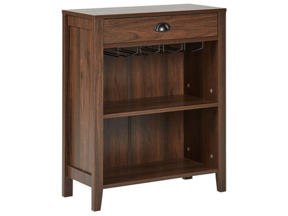 Sideboard Dark Brown Particle Board 1 Drawer 2 Shelves